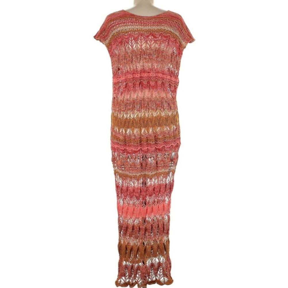 Free People Into The Flames Space Dye Knit Crochet Medium Large Dress - Picture 3 of 6